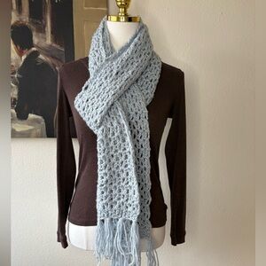 Light Blue Handmade Crochet Scarf